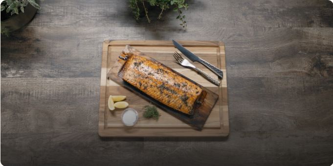 ماهی سالمون کبابی-فروشگاه باربیکیو آتش مهر
