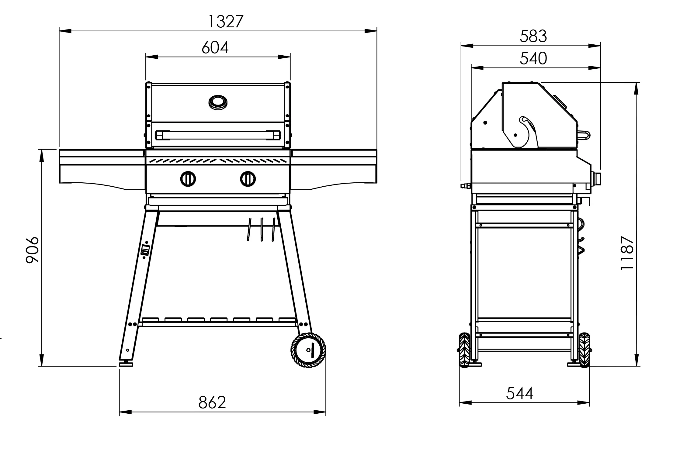 ابعاد باربیکیو گازی افروزش اکو 100