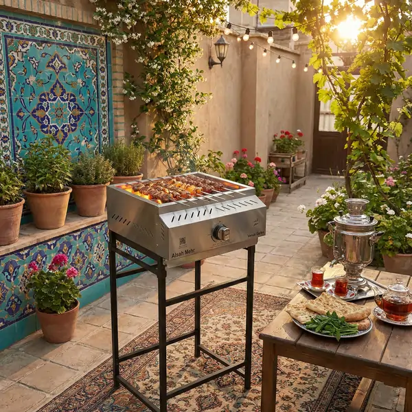 کباب پز گازی استیل آتش مهر